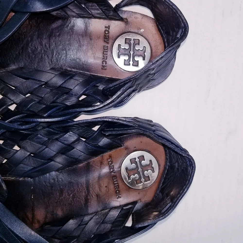 🌸‎ Tory Burch | Blue Leather Sandals 9